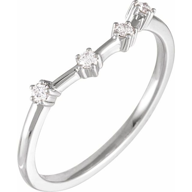 14K White Gold 1/10 CTW Natural Diamond Aquarius Constellation Ring