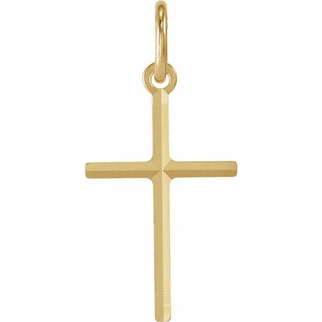 14K Yellow Gold 15.5x10 mm Cross Pendant
