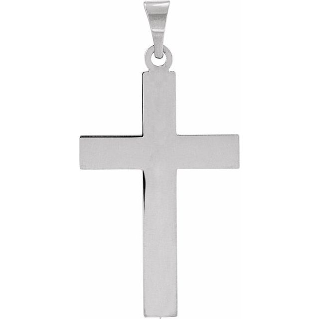 14K White Gold 29.4x13.8 mm Cross Pendant