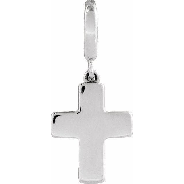 14K White Gold Cross Charm/Pendant