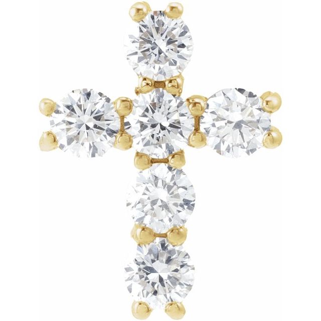 14K Yellow Gold 1/3 CTW Natural Diamond Cross Pendant