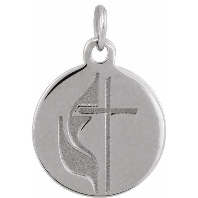 Platinum Cross Disc Pendant