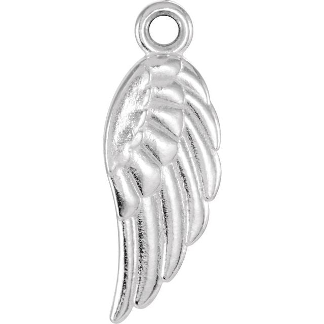 14K White Gold Posh Mommy® Angel Wing Dangle