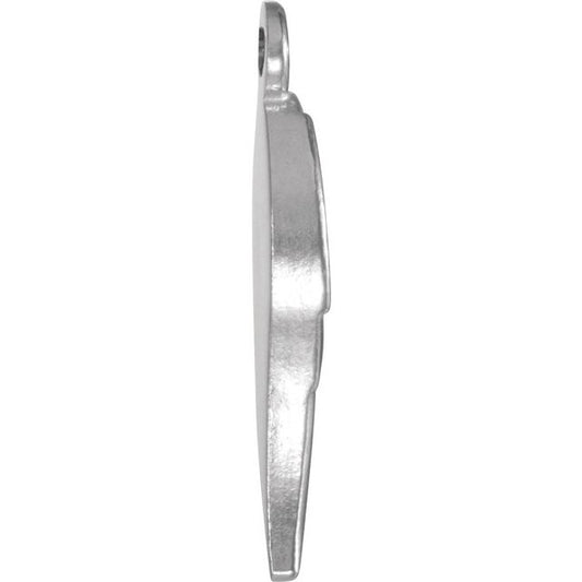 14K White Gold Posh Mommy Angel Wing Dangle