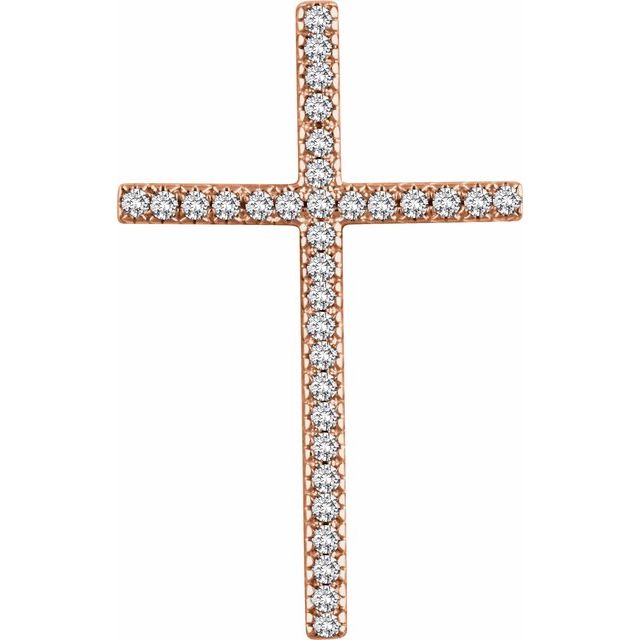 14K Rose Gold 1/2 CTW Natural Diamond Cross Pendant