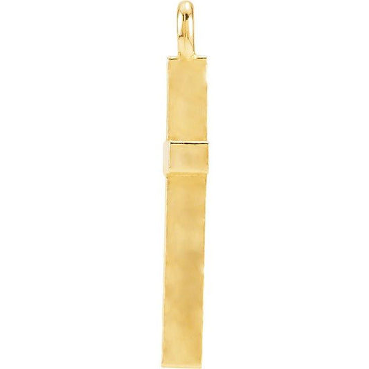 14K Yellow Gold Posh Mommy Cross Dangle