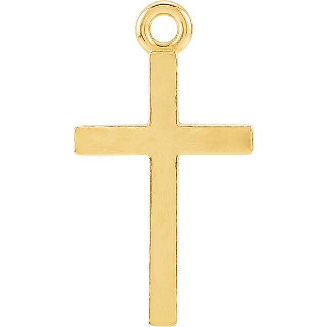 14K Yellow Gold Posh Mommy® Cross Dangle