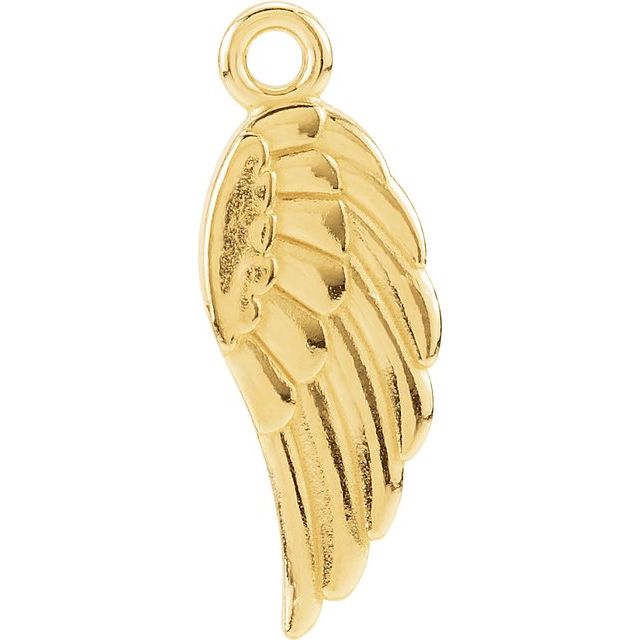 14K Yellow Gold Posh Mommy® Angel Wing Dangle