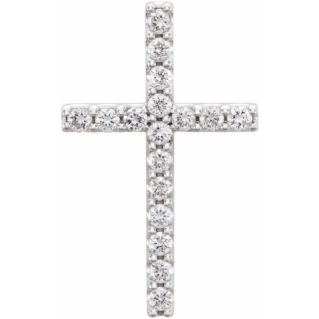 Platinum 1/4 CTW Natural Diamond Petite Cross Pendant