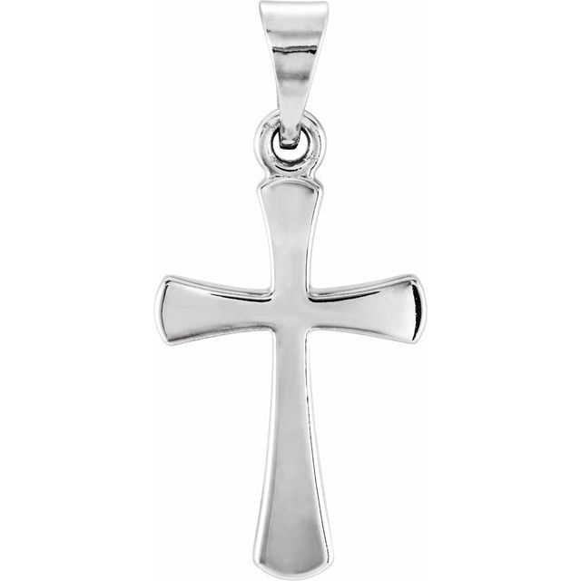 14K White Gold Cross Pendant