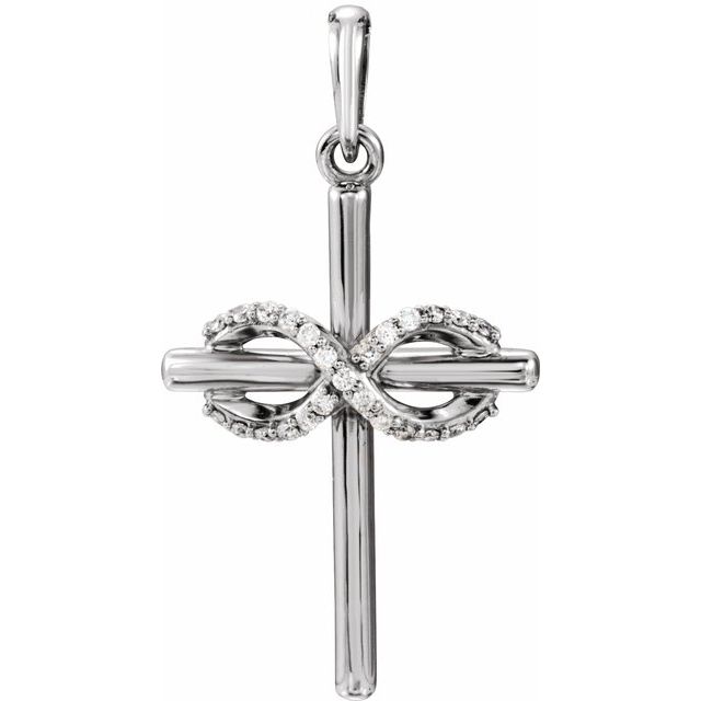 Platinum .06 CTW Natural Diamond Infinity-Inspired Cross Pendant