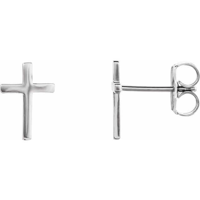 Sterling Silver 10 mm Cross Single Earring