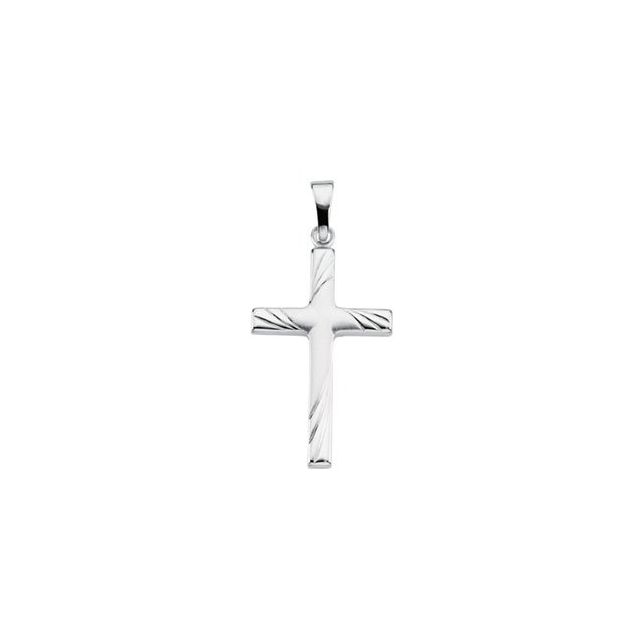 14K White Gold 24x16 mm Cross Pendant