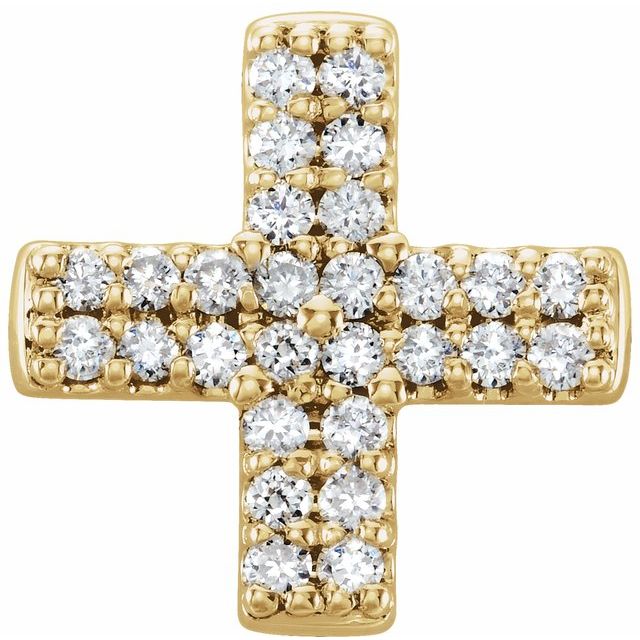 14K Yellow Gold .07 CTW Natural Diamond Cross Pendant