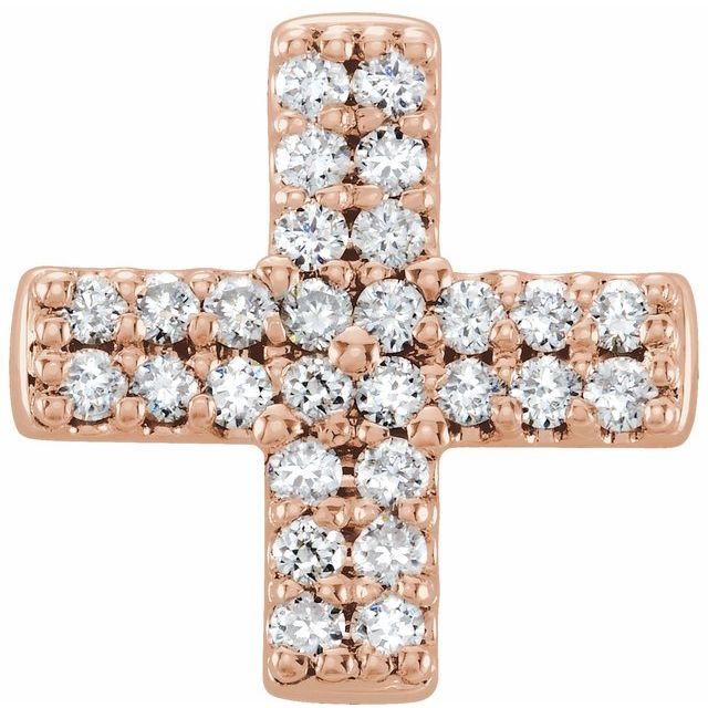 14K Rose Gold .07 CTW Natural Diamond Cross Pendant