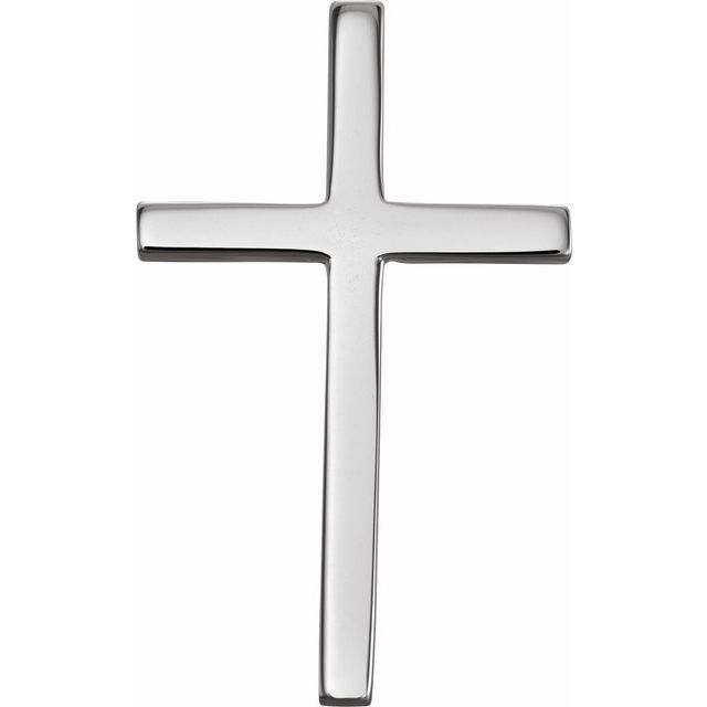 18K White Gold 29.5x18.2 mm Cross Pendant
