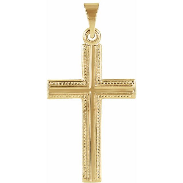 14K Yellow Gold 21x13.5 mm Cross Pendant