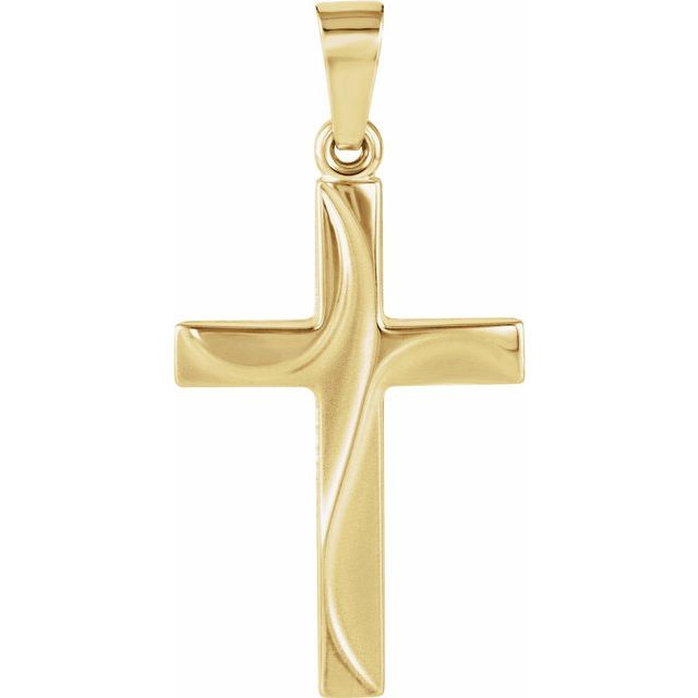 14K Yellow Gold 21x14 mm Cross Pendant