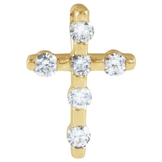 14K Yellow Gold .08 CTW Natural Diamond Cross Pendant