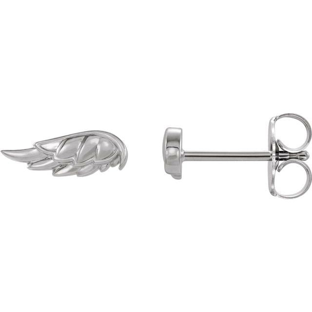 Platinum Angel Wing Earrings