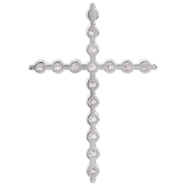 Platinum 1 1/4 CTW Natural Diamond Cross Pendant