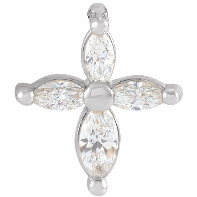 Platinum 1/6 CTW Natural Diamond Cross Pendant