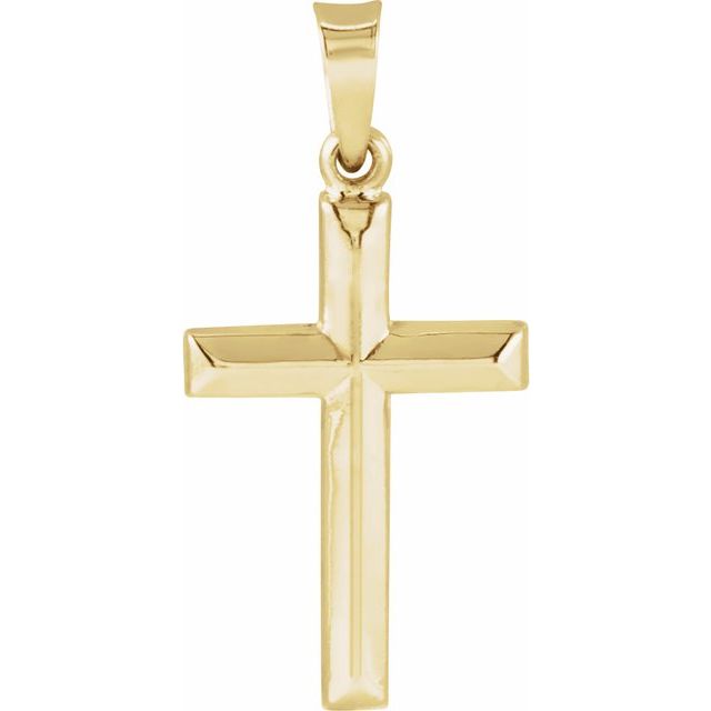 14K Yellow Gold 17x12 mm Cross Pendant