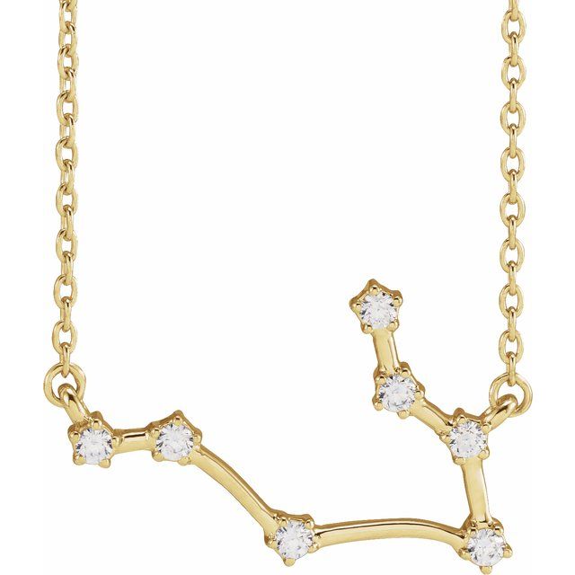 14K Yellow Gold 1/6 CTW Natural Diamond Gemini 16-18" Necklace