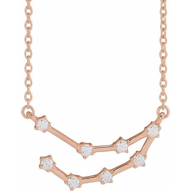 14K Rose Gold 1/6 CTW Natural Diamond Capricorn 16-18" Necklace