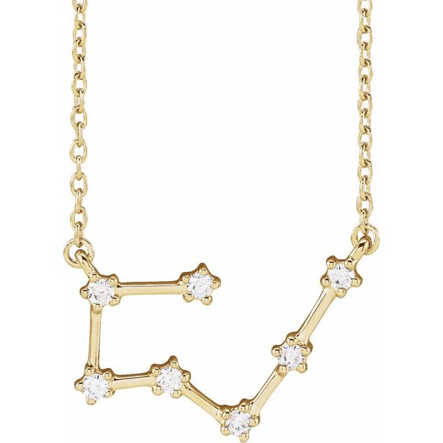 14K Yellow Gold 1/6 CTW Natural Diamond Taurus 16-18" Necklace