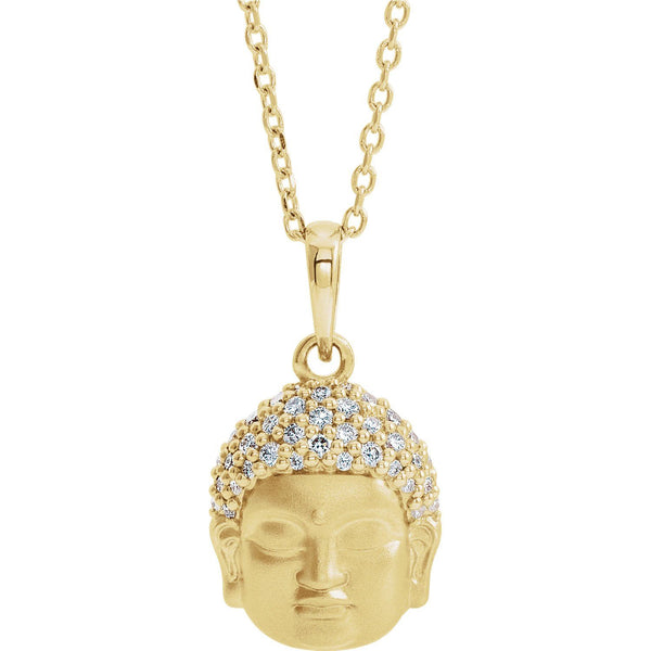 Platinum 1/8 CTW Diamond Buddha 16-18" Necklace - Pranic Lifestyle