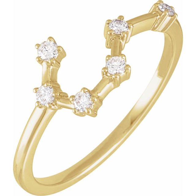 14K Yellow Gold 1/6 CTW Natural Diamond Taurus Constellation Ring