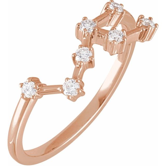 14K Rose Gold 1/5 CTW Natural Diamond Leo Constellation Ring