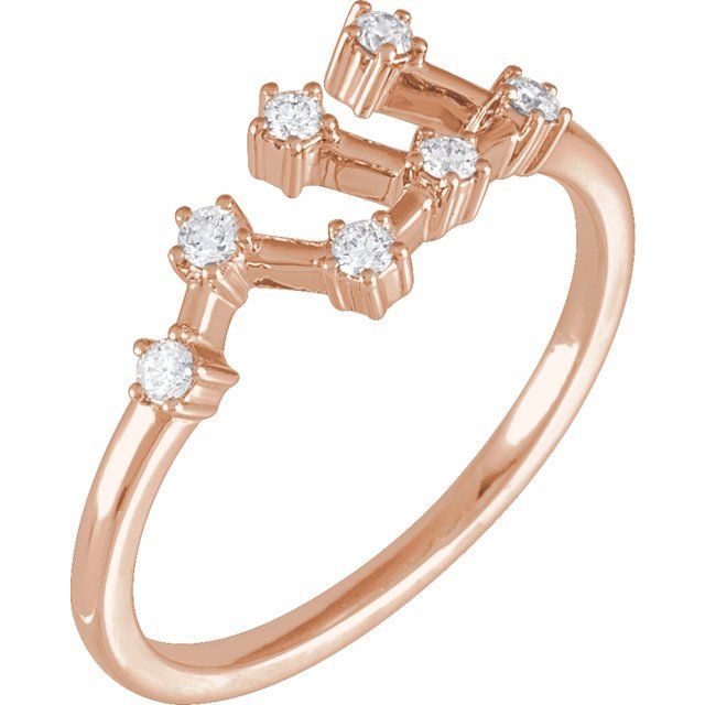 14K Rose Gold 1/6 CTW Natural Diamond Virgo Constellation Ring