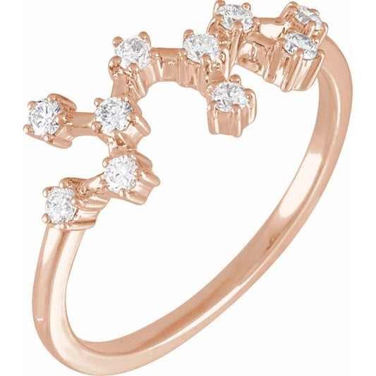 14K Rose Gold 1/4 CTW Natural Diamond Sagittarius Constellation Ring