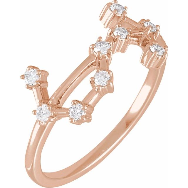 14K Rose Gold 1/5 CTW Natural Diamond Scorpio Constellation Ring