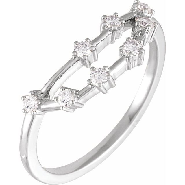 14K White Gold 1/5 CTW Natural Diamond Capricorn Constellation Ring