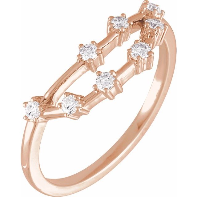 14K Rose Gold 1/5 CTW Natural Diamond Capricorn Constellation Ring