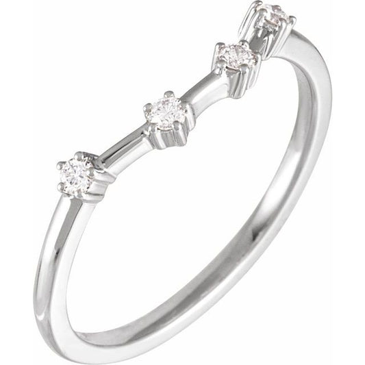 14K White Gold 1/10 CTW Natural Diamond Aquarius Constellation Ring