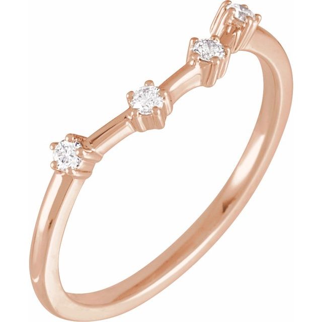 14K Rose Gold 1/10 CTW Natural Diamond Aquarius Constellation Ring