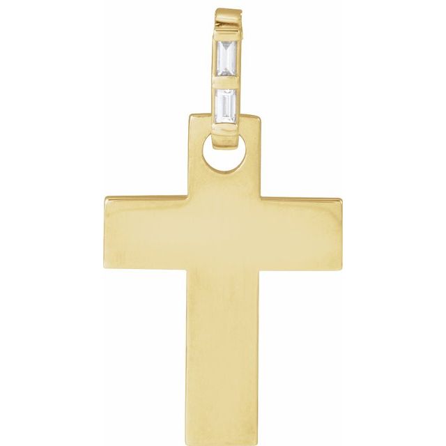 14K Yellow Gold .03 CTW Natural Diamond Cross Pendant