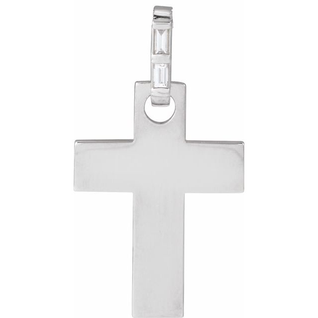 14K White Gold .03 CTW Natural Diamond Cross Pendant