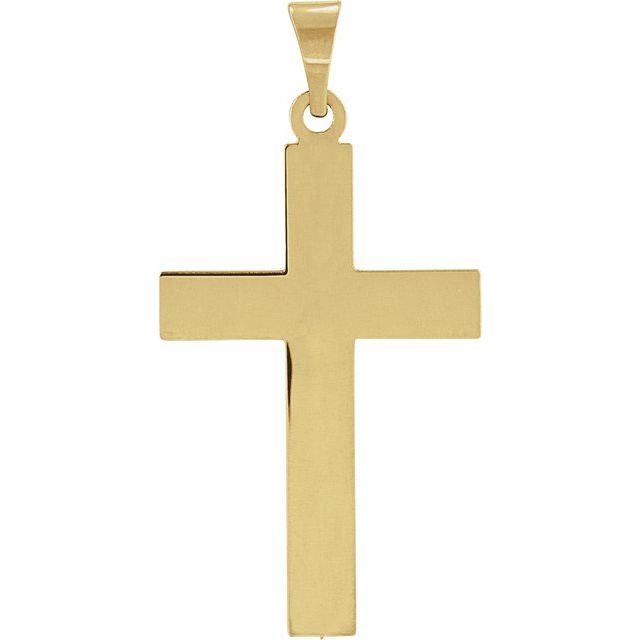 14K Yellow Gold 29.4x13.8 mm Cross Pendant