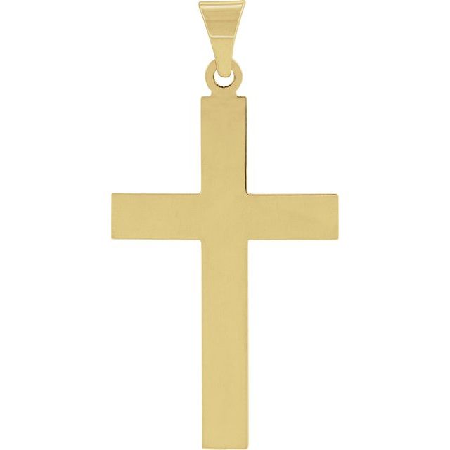 18K Yellow Gold 36.8x17.7 mm Cross Pendant