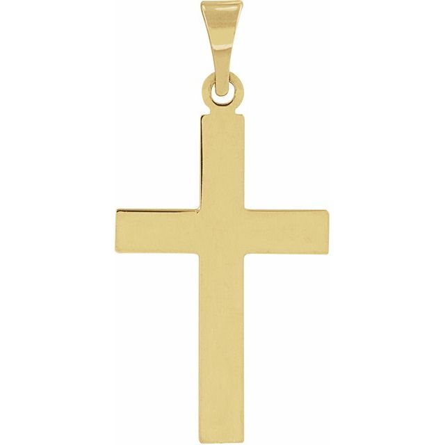 14K Yellow Gold 25.9x12 mm Cross Pendant