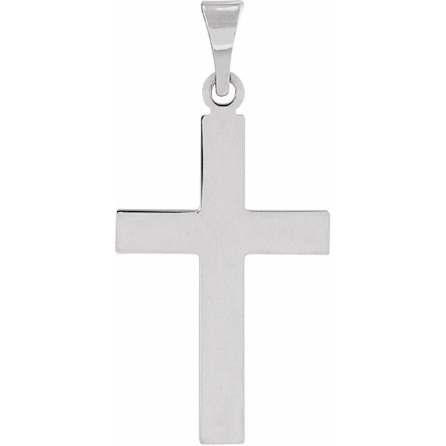 14K White Gold 25.9x12 mm Cross Pendant
