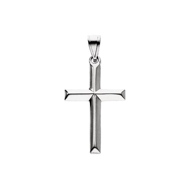 14K White Gold Cross Pendant