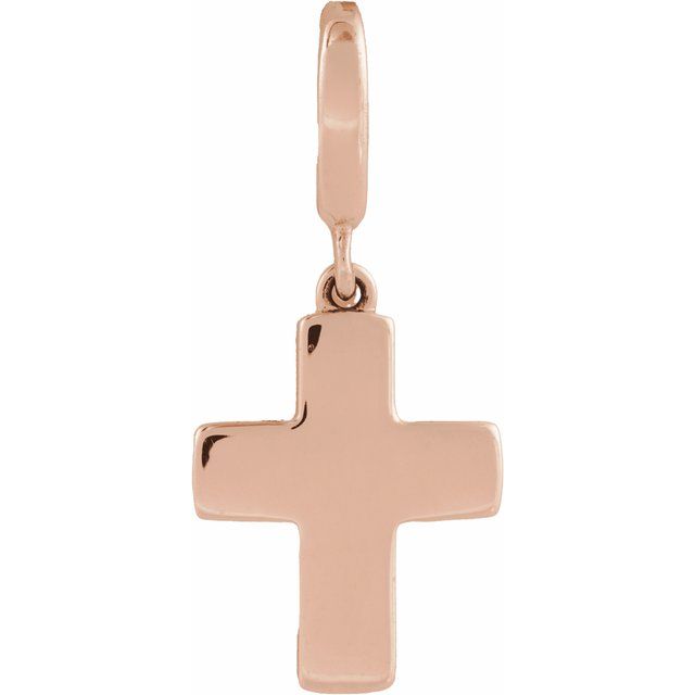 14K Rose Gold Cross Charm/Pendant
