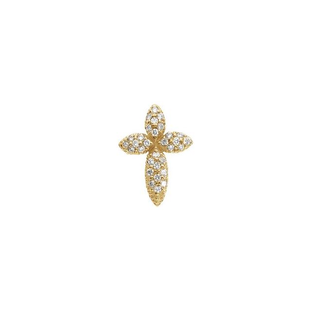 14K Yellow Gold 1/3 CTW Natural Diamond Cross Pendant