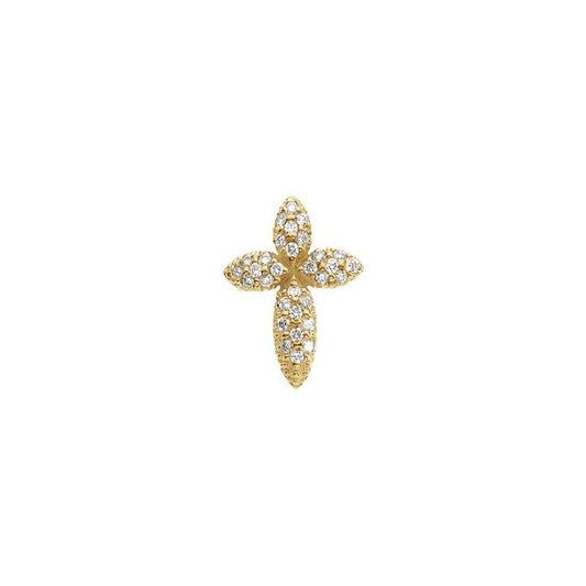 14K Yellow Gold 1/3 CTW Natural Diamond Cross Pendant